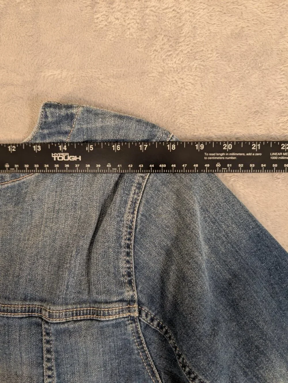 Torrid Women's Cropped Denim Jacket Collarless 3/4 Sleeve 5X Layering Piece - Picture 6 of 9